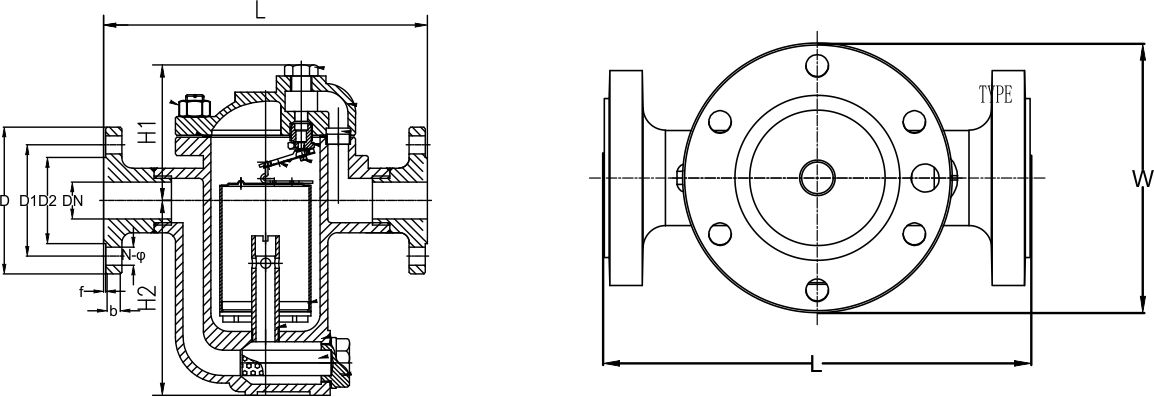 Inverted bucket steam trap (flange)(图1)