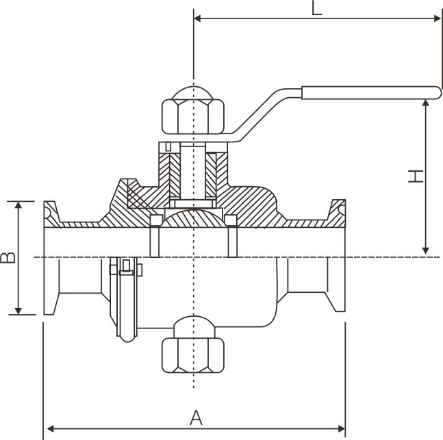 Hygienic grade clamp zero residue ball valve(图1)